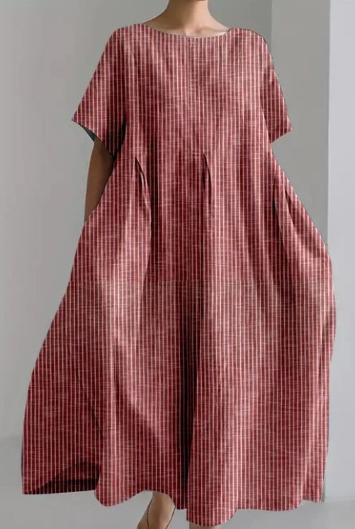 New summer loose-fitting round neck fashion printed dress