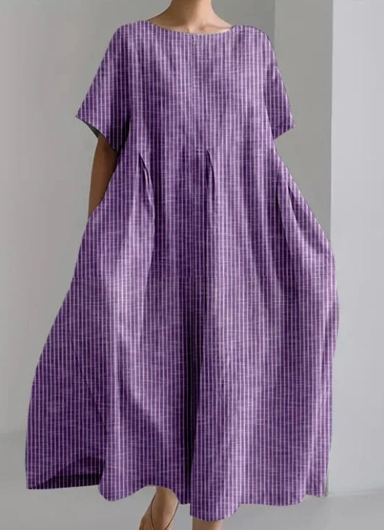 New summer loose-fitting round neck fashion printed dress