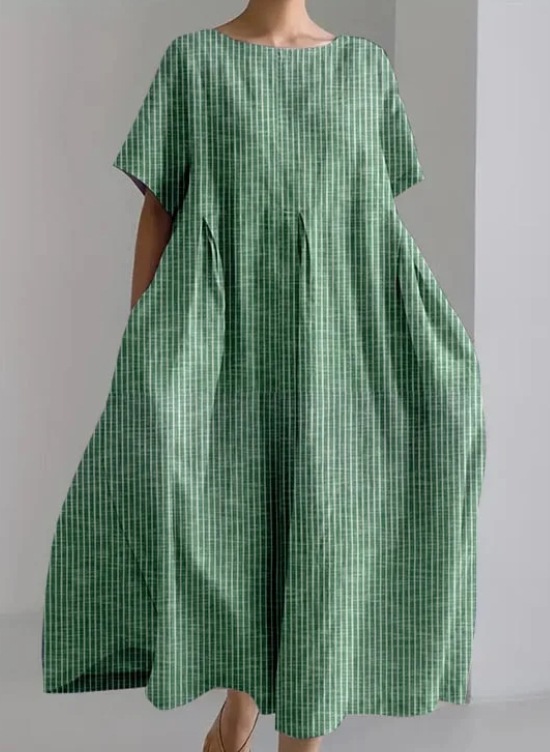 New summer loose-fitting round neck fashion printed dress