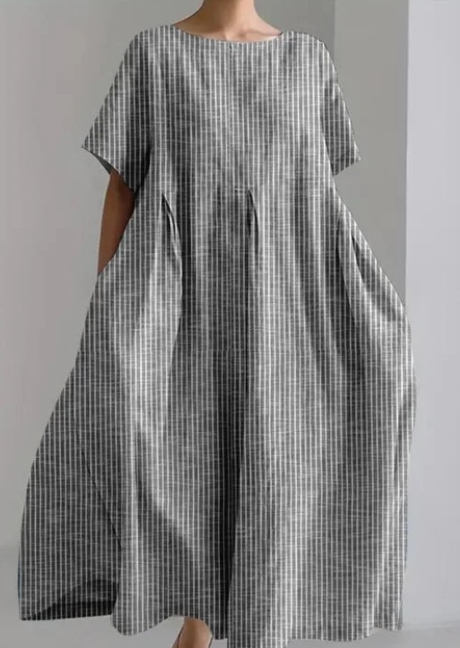 New summer loose-fitting round neck fashion printed dress