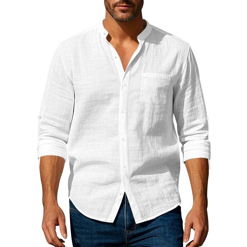 2026 New Arrival: Breathable Casual Stand-Collar Shirt with Pockets