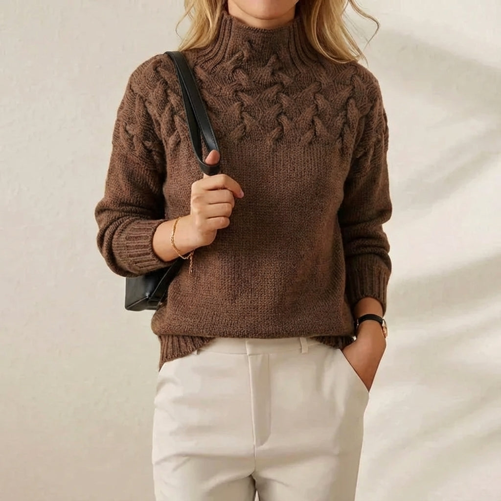 Cashmere Cable Knit Turtleneck