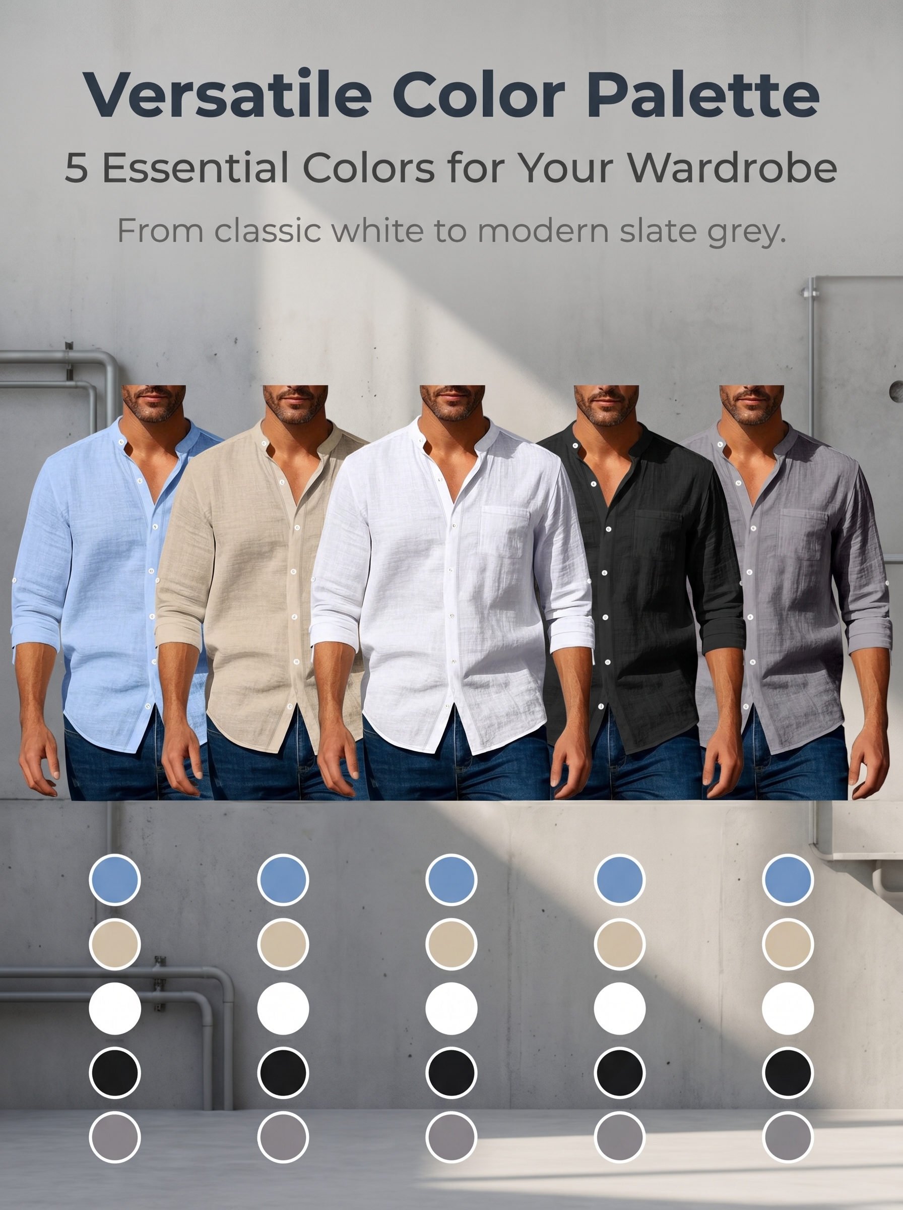 2026 New Arrival: Breathable Casual Stand-Collar Shirt with Pockets