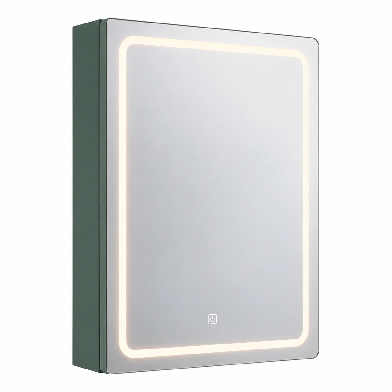 Armario de bano con espejo LED de pared 60x60 cm diseno moderno con iluminación integrada blanco-orderzivo 