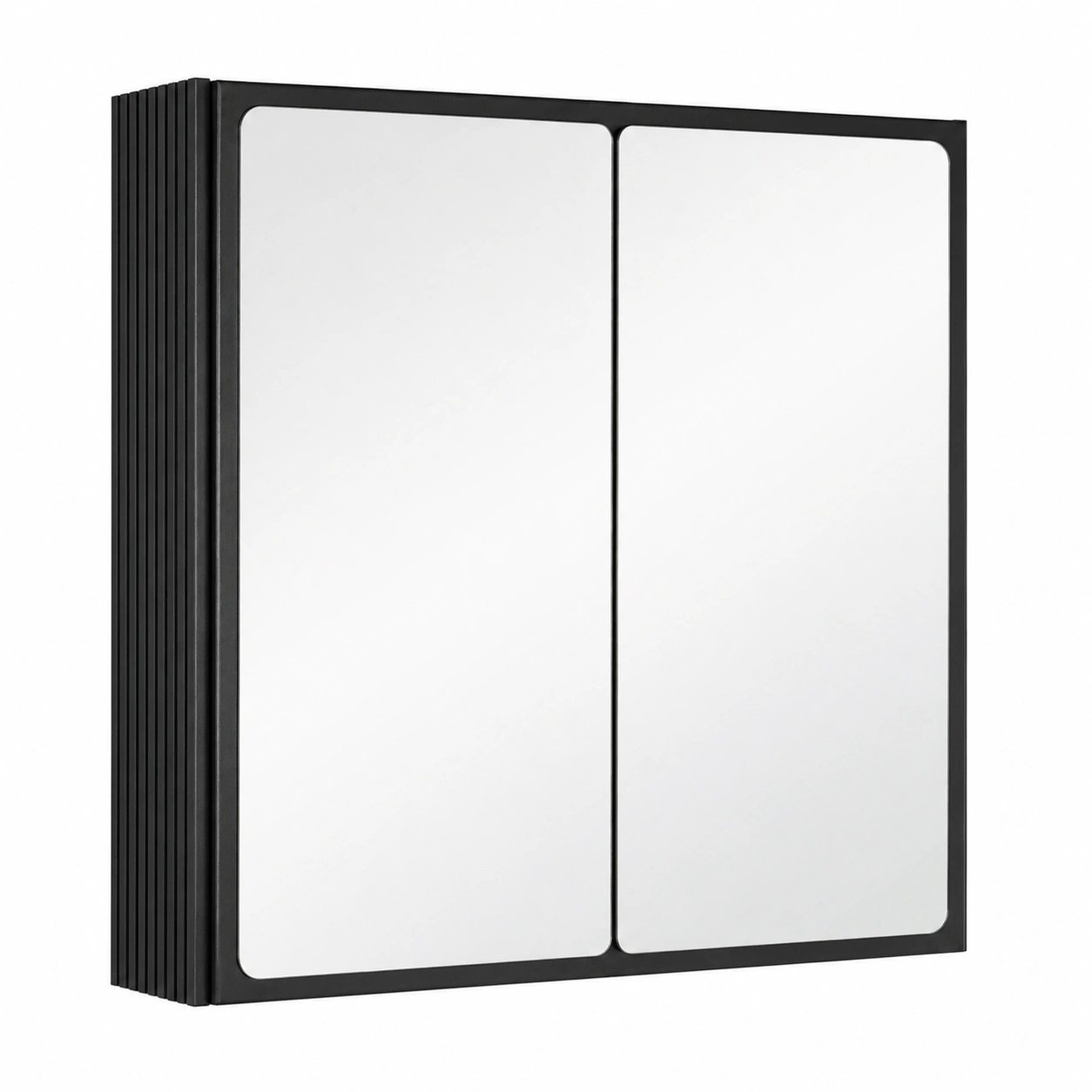 Armario de bano con espejo de pared 60 x 60 cm diseno moderno negro-orderzivo 