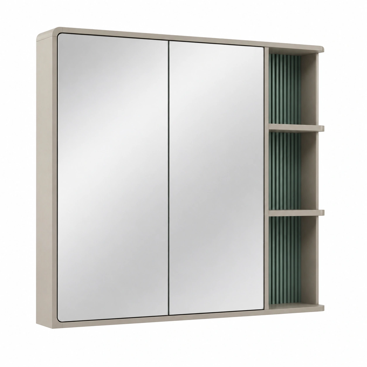 Armario de pared para bano con espejo y estantería lateral blanco moderno 80 cm-orderzivo 