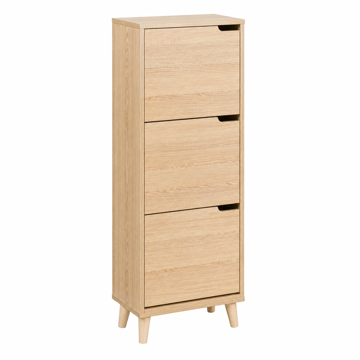 Zapatero de Madera Minimalista con 3 Compartimentos y Patas Elevadas-My Shop