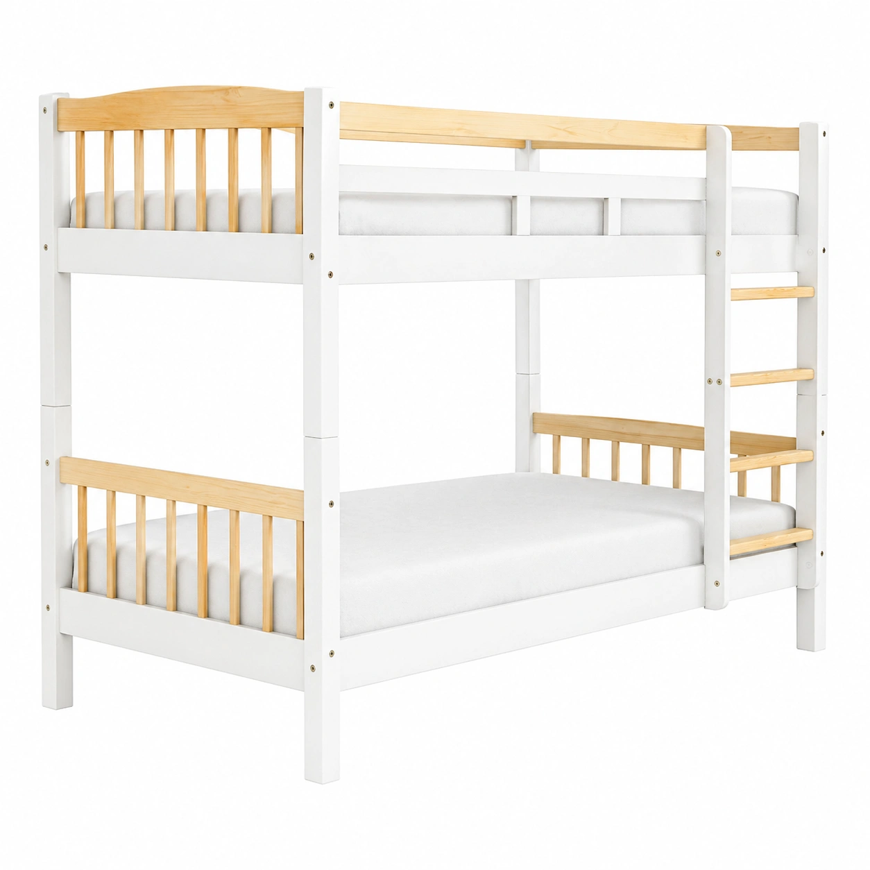 Litera de Madera Maciza 90 x 200 cm Dise?o Escandinavo Blanco Natural-My Shop