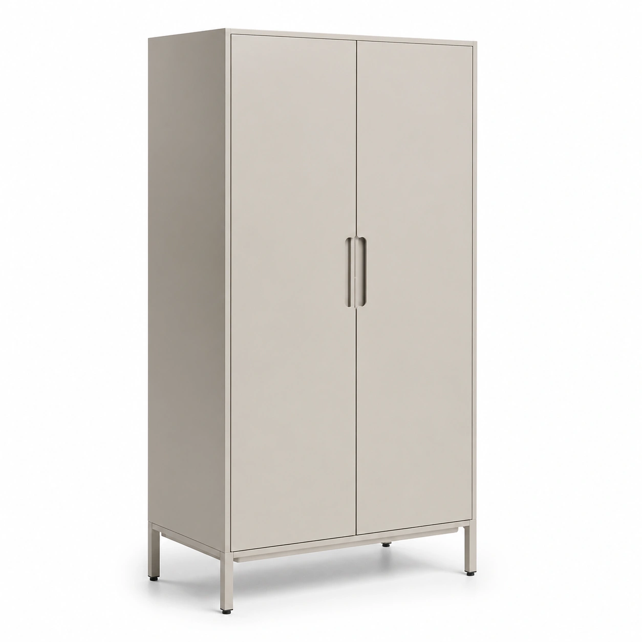 Armario alto de almacenamiento metálico 2 puertas 90 cm Beige claro-My Shop