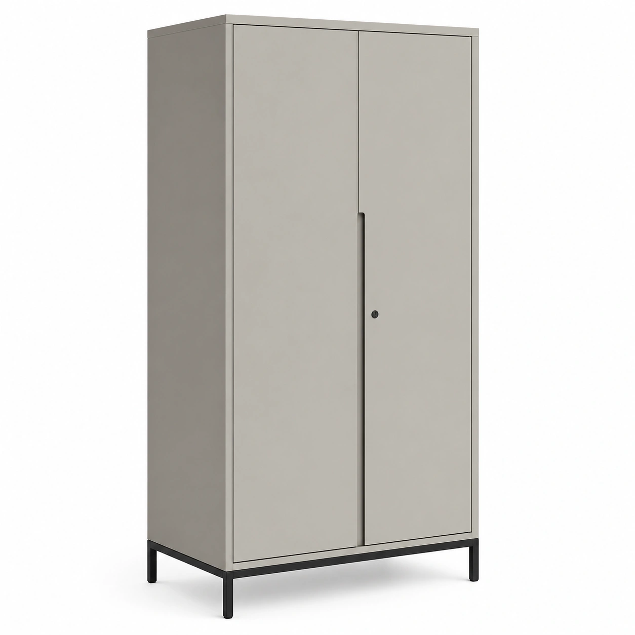 Armario de oficina metálico alto con 2 puertas estilo minimalista 80 cm Beige claro-My Shop