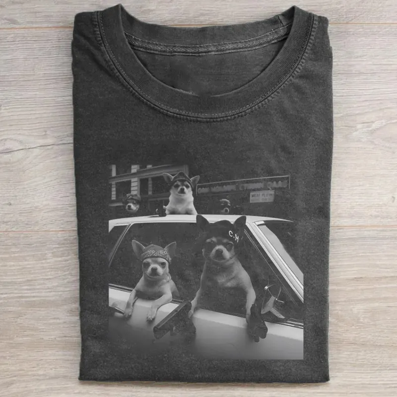 Funny Chihuahua Meme T-shirt Vintage Washed DTG Graphic Tee | ZalleStudio