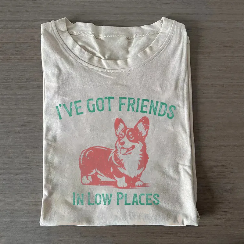 Funny Corgi T-shirt Vintage Washed DTG Graphic Tee | ZalleStudio