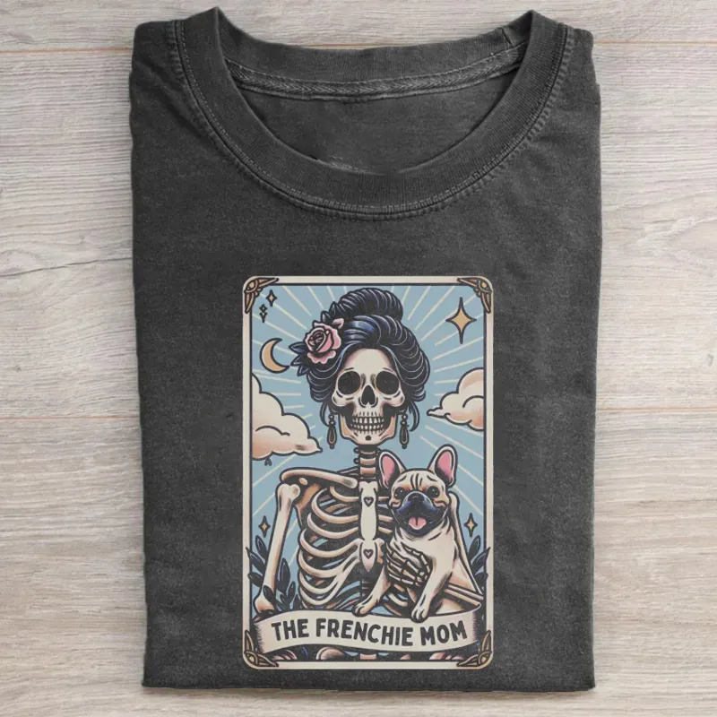 Frenchie Dog Mom T-shirt Vintage Washed DTG Graphic Tee | ZalleStudio