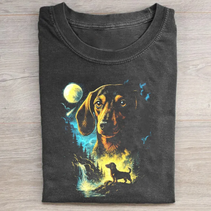 Dachshund Vintage T-shirt Vintage Washed DTG Graphic Tee | ZalleStudio