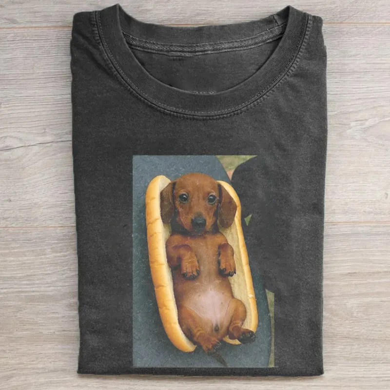 Funny Dachshund Meme T-shirt Vintage Washed DTG Graphic Tee | ZalleStudio