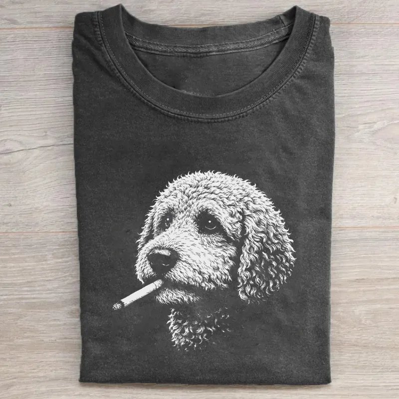 Goldendoodle Smoking Meme T-shirt Vintage Washed DTG Graphic Tee | ZalleStudio