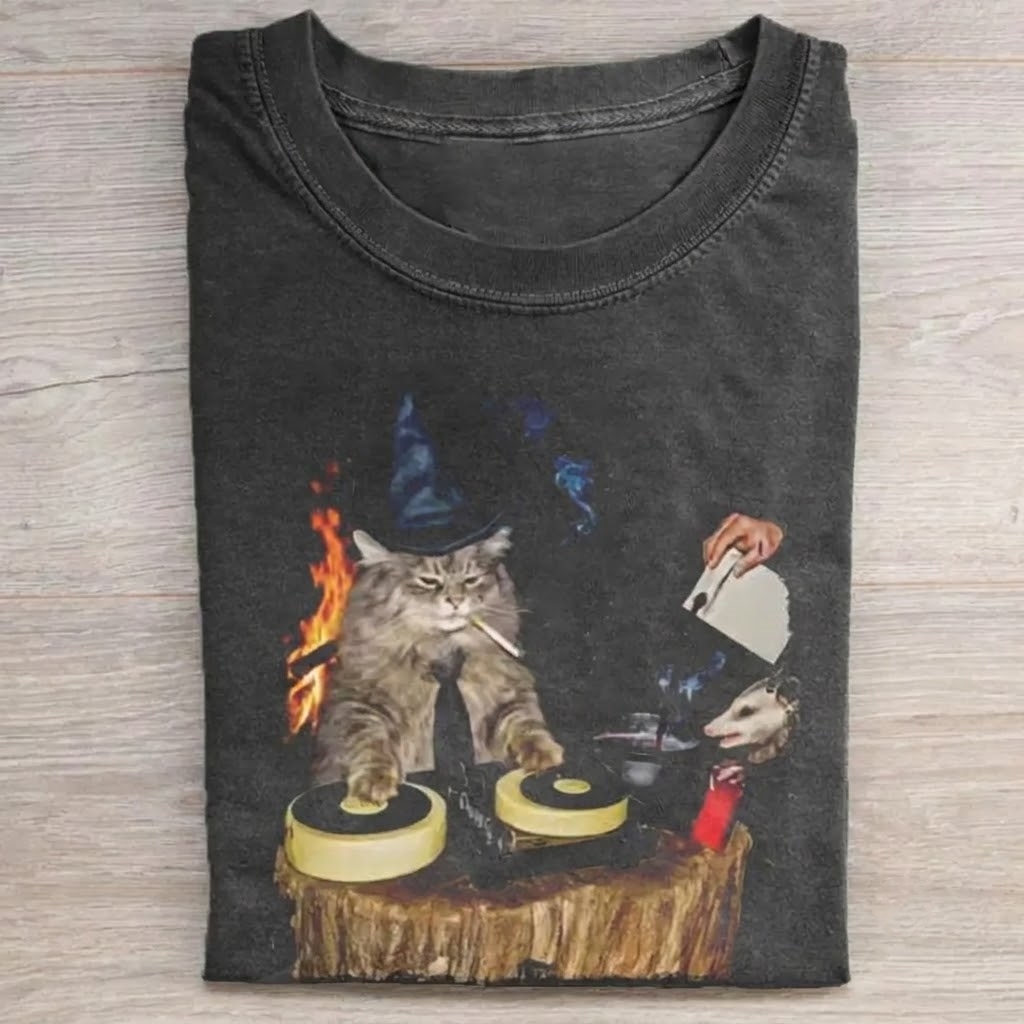 Wizard Cat DJ  T-Shirt