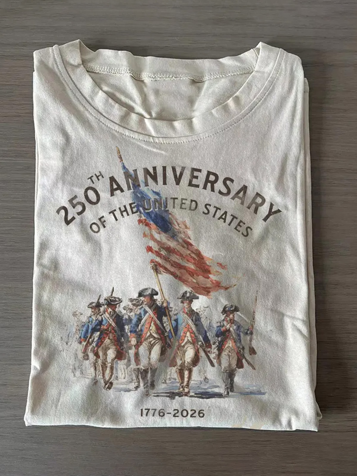 Vintage American 250th Anniversary Cotton Short Sleeve T-shirt Vintage Washed DTG Graphic Tee | ZalleStudio