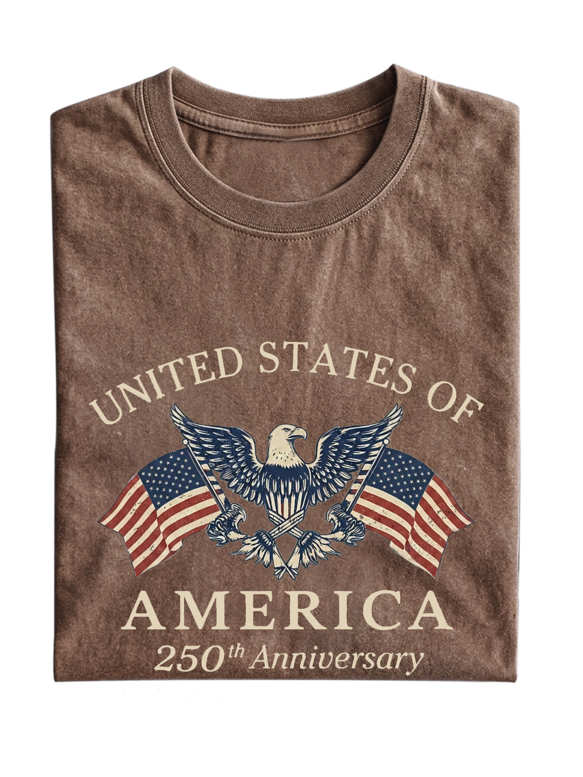 Vintage American 250 Anniversary Cotton Short Sleeve T-Shirt Vintage Washed DTG Graphic Tee | ZalleStudio