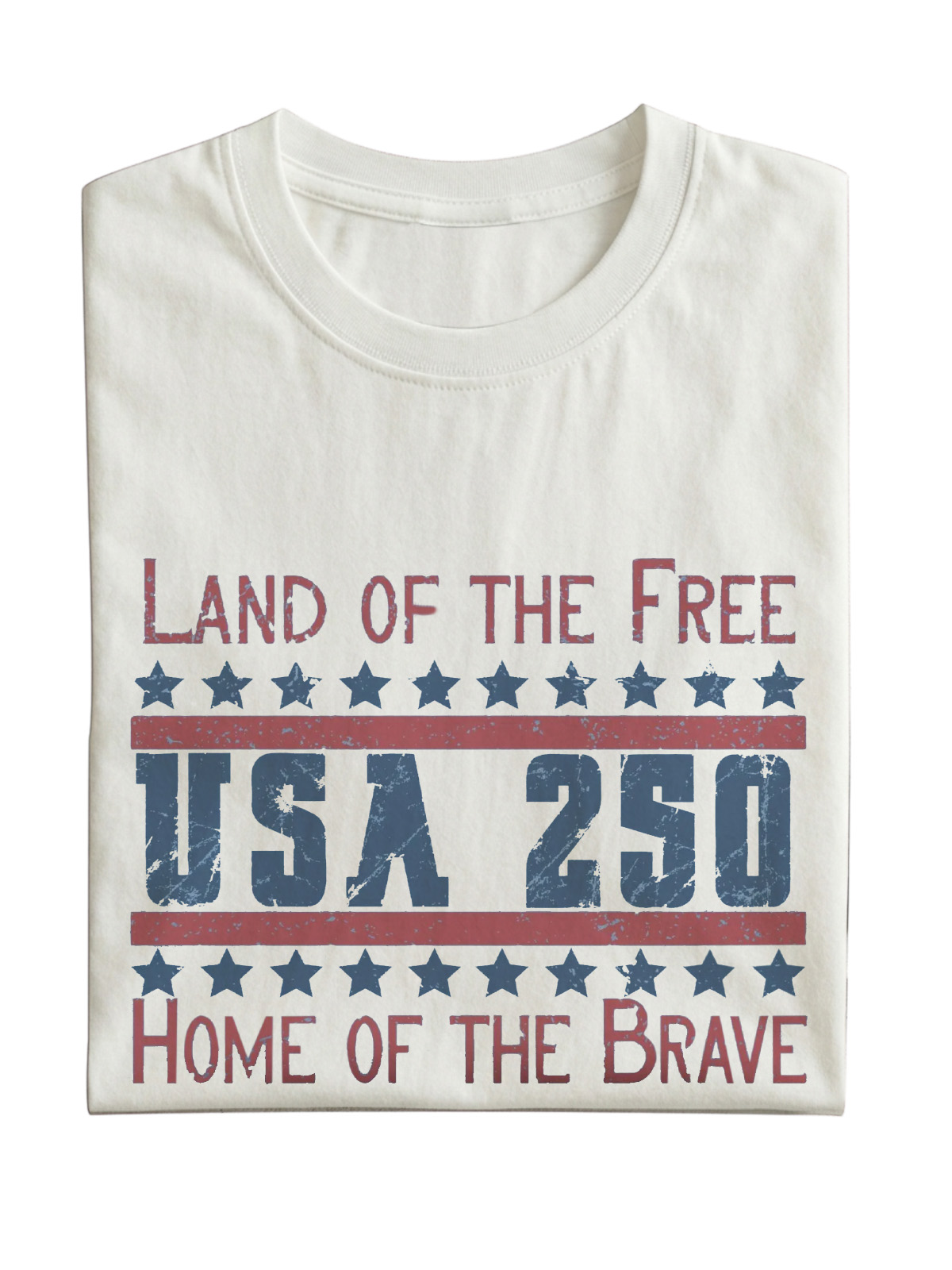 Land Of The Free Usa 250 Cotton Short-sleeved T-shirt Vintage Washed DTG Graphic Tee | ZalleStudio