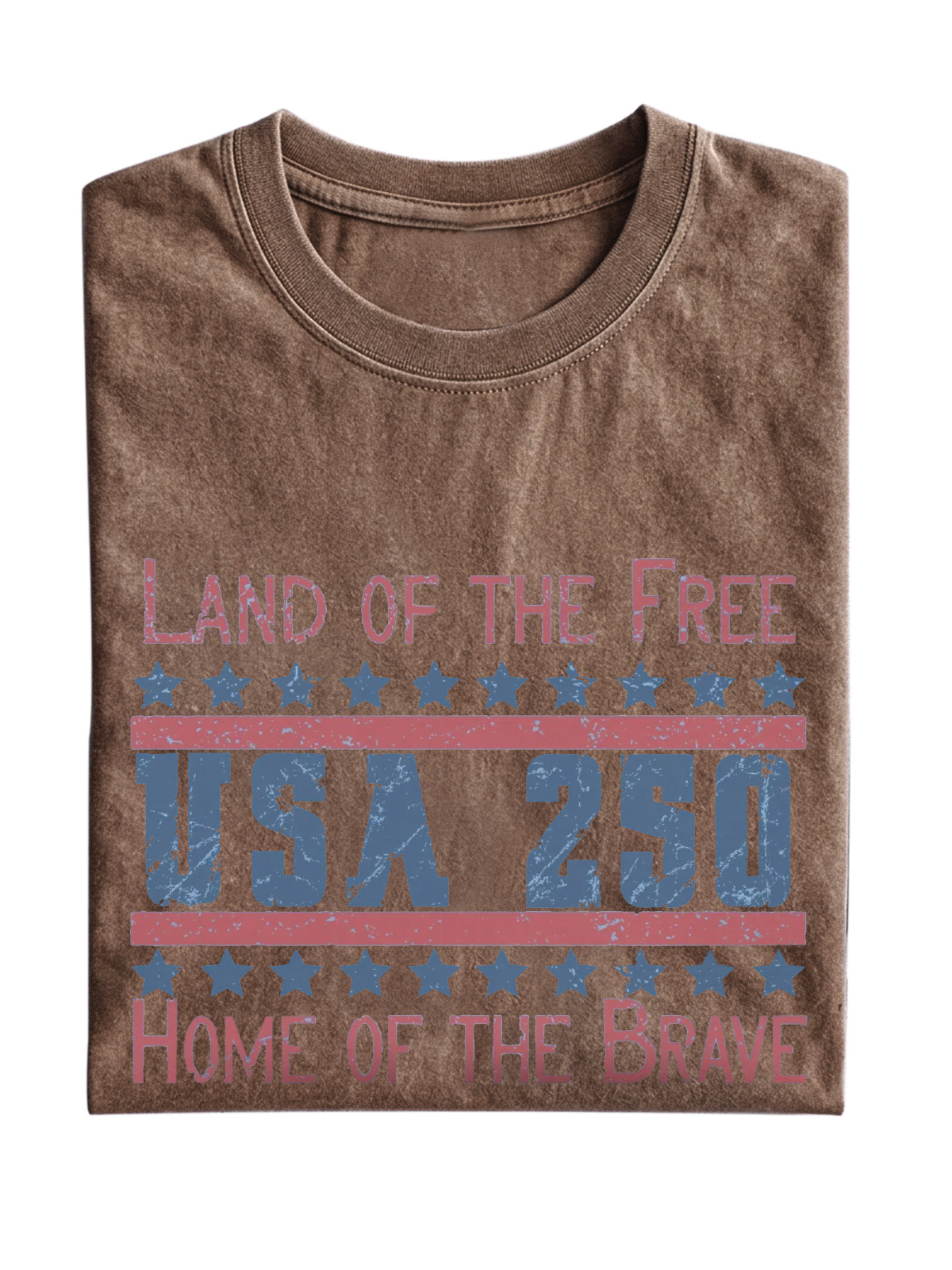 Land Of The Free Usa 250 Cotton Short-sleeved T-shirt Vintage Washed DTG Graphic Tee | ZalleStudio