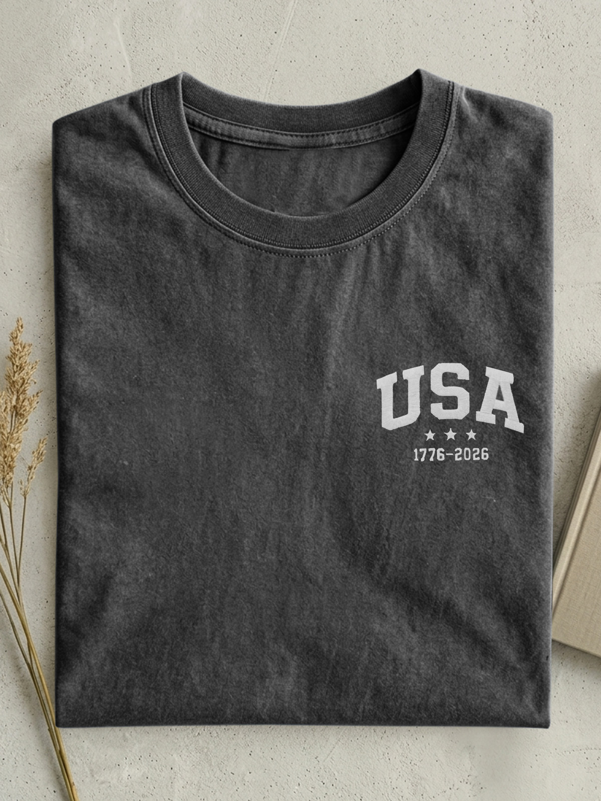 Vintage 250th Anniversary Usa Commemorative Cotton Short-sleeved T-shirt Vintage Washed DTG Graphic Tee | ZalleStudio