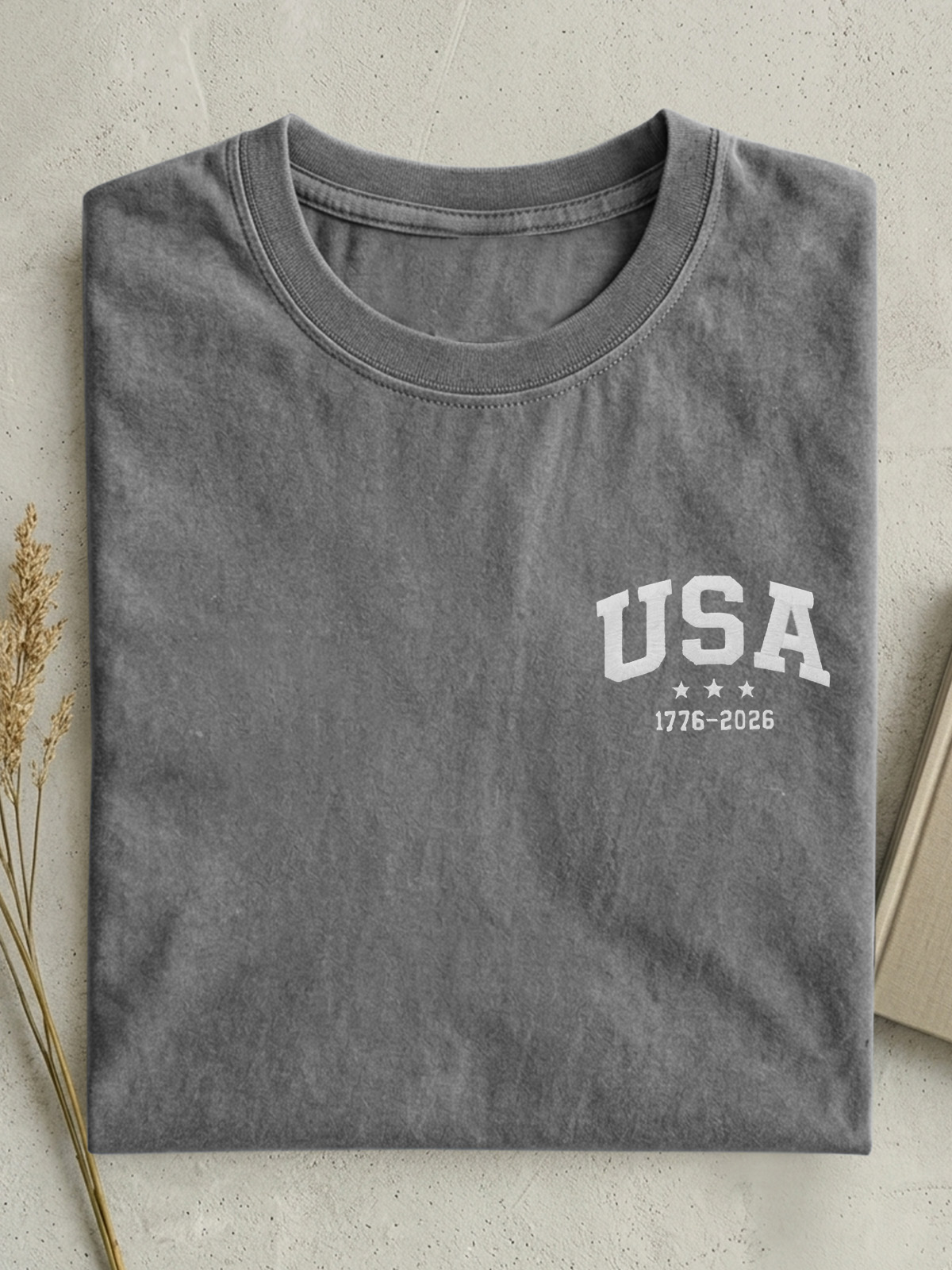 Vintage 250th Anniversary Usa Commemorative Cotton Short-sleeved T-shirt Vintage Washed DTG Graphic Tee | ZalleStudio