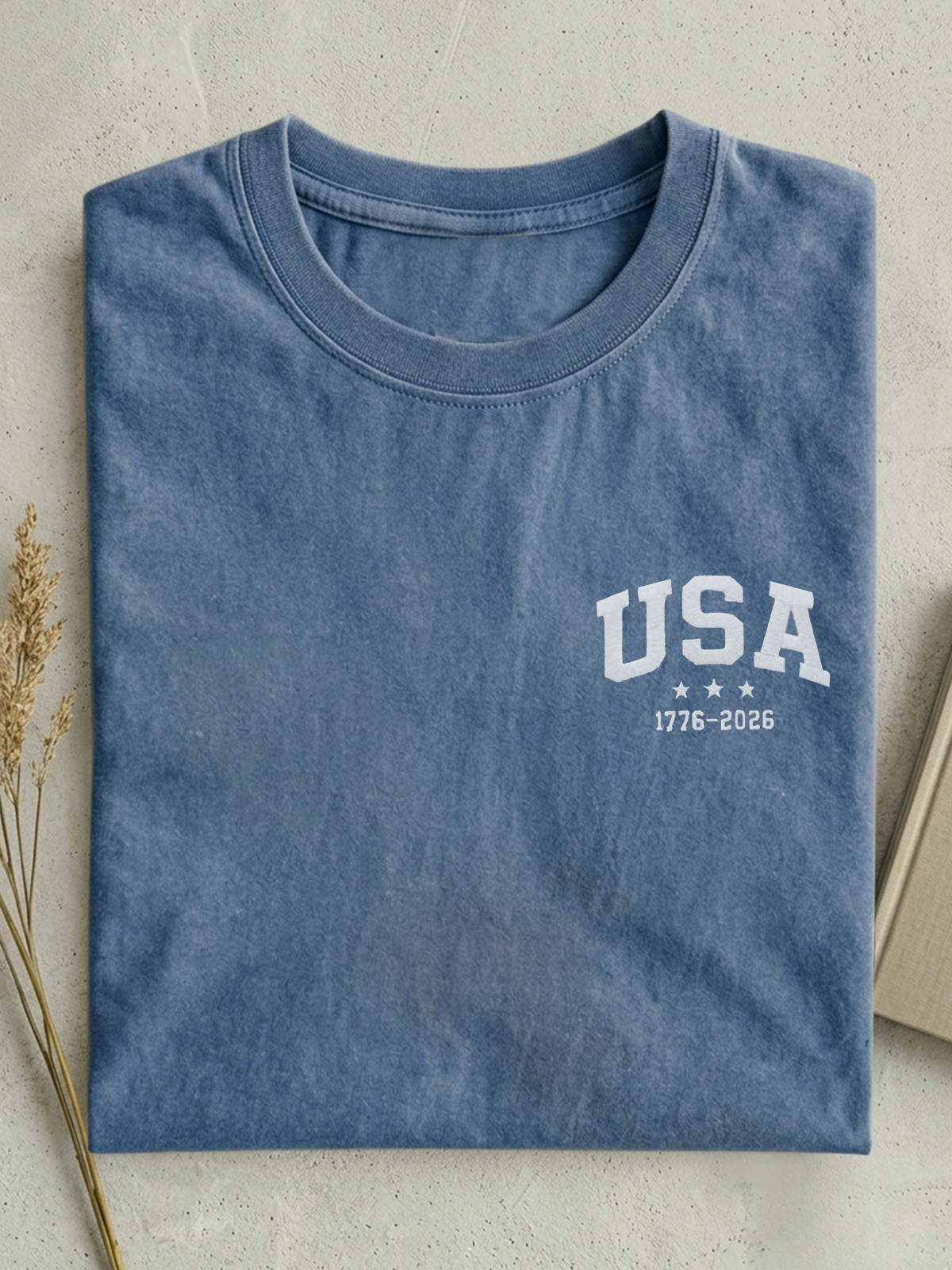 Vintage 250th Anniversary Usa Commemorative Cotton Short-sleeved T-shirt Vintage Washed DTG Graphic Tee | ZalleStudio