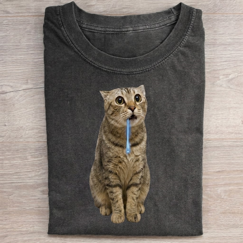 Drooling Cat Meme T-shirt