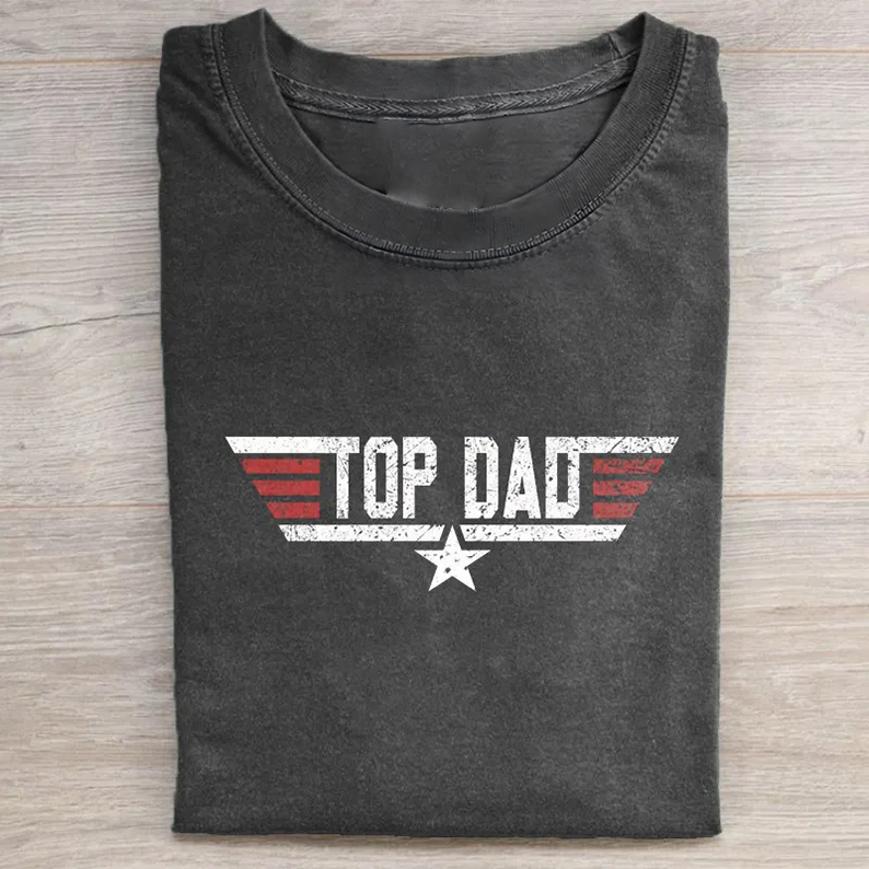 Top Dad T-shirt Vintage Washed DTG Graphic Tee | ZalleStudio