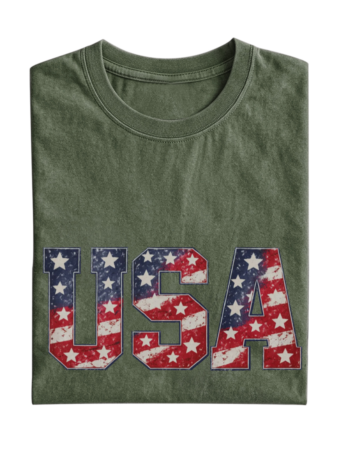 Usa Cotton Short-sleeve T-shirt Vintage Washed DTG Graphic Tee | ZalleStudio