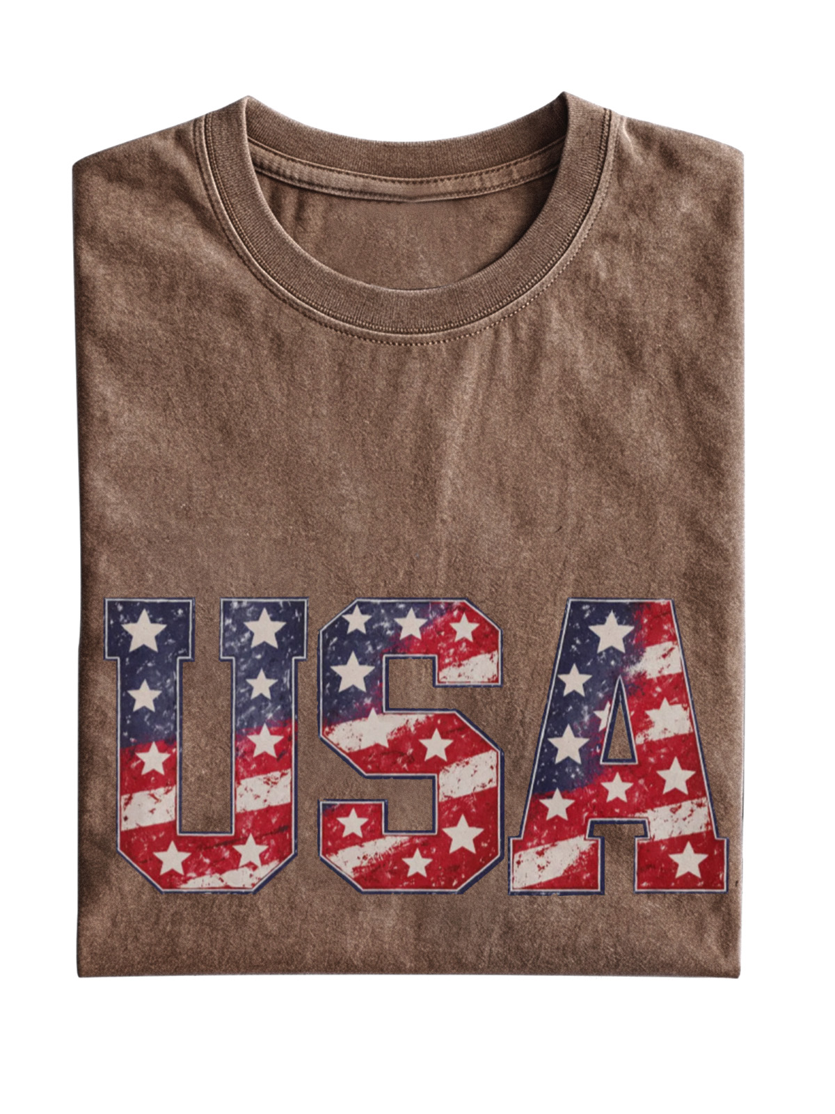 Usa Cotton Short-sleeve T-shirt Vintage Washed DTG Graphic Tee | ZalleStudio