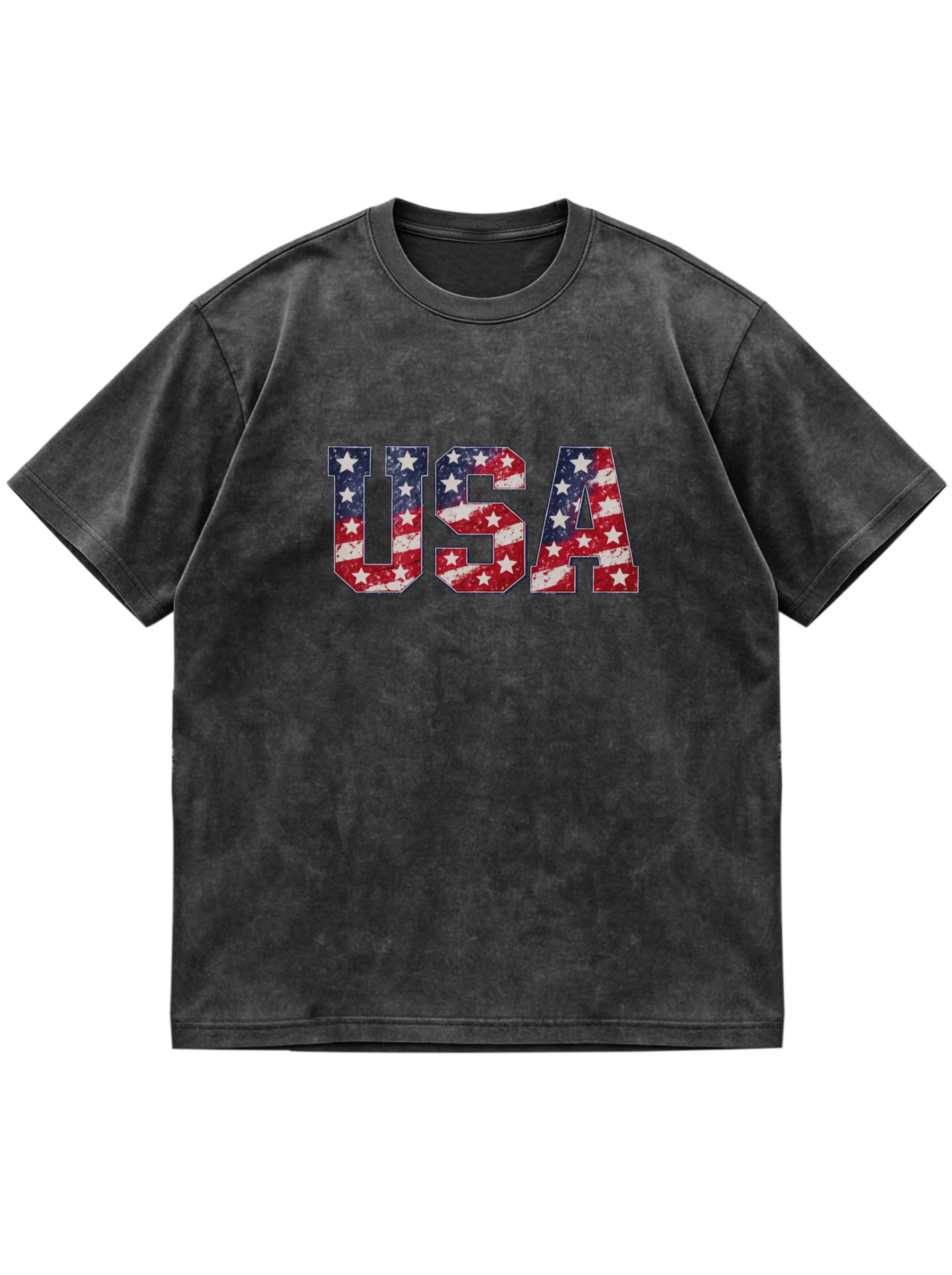 Usa Cotton Short-sleeve T-shirt Vintage Washed DTG Graphic Tee | ZalleStudio