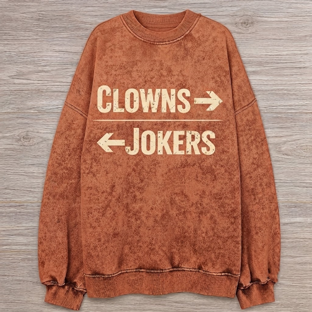 Clowns on the left, Jokers on the right.  T-Shirt