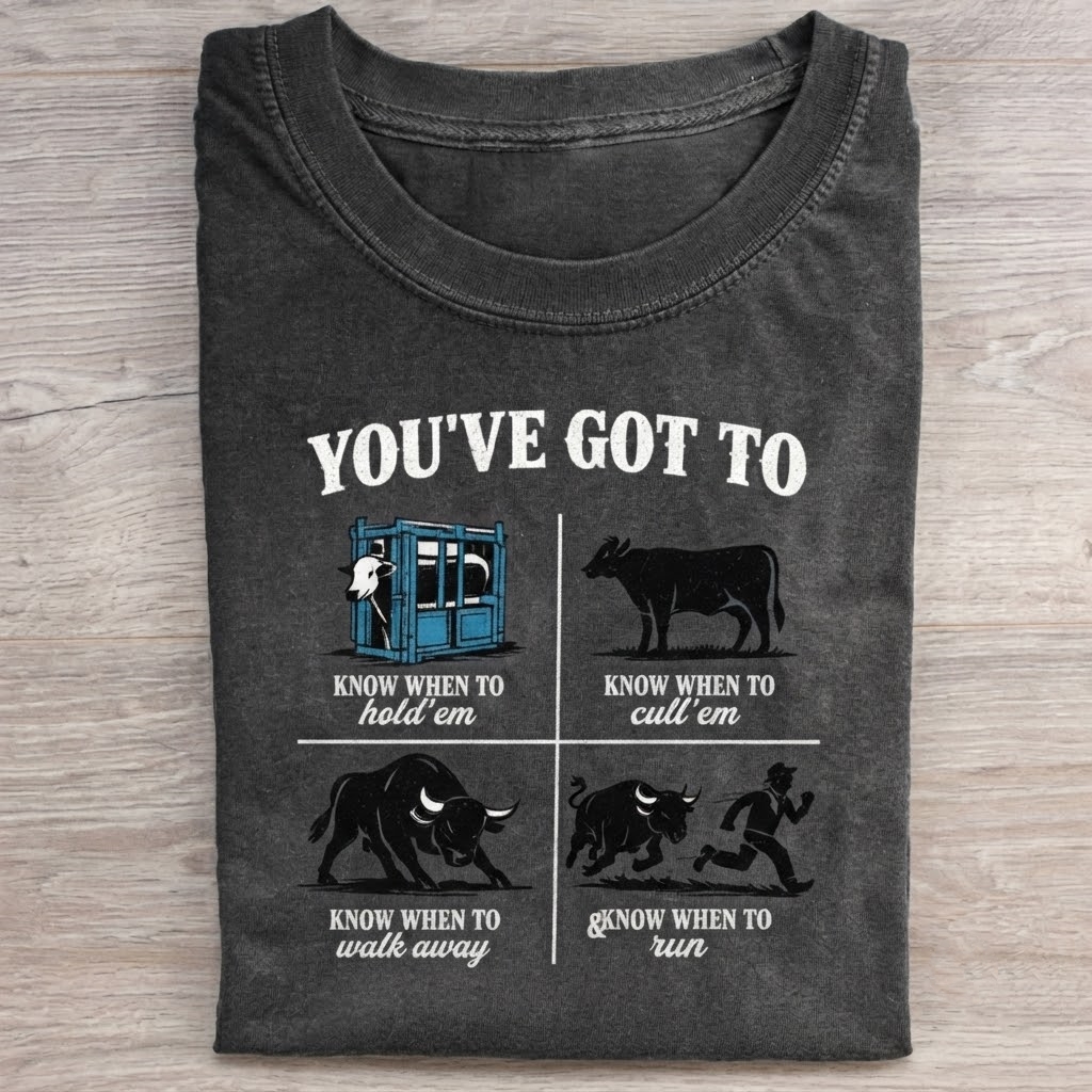 You've Got to Know When to Hold Em Cow T-Shirt