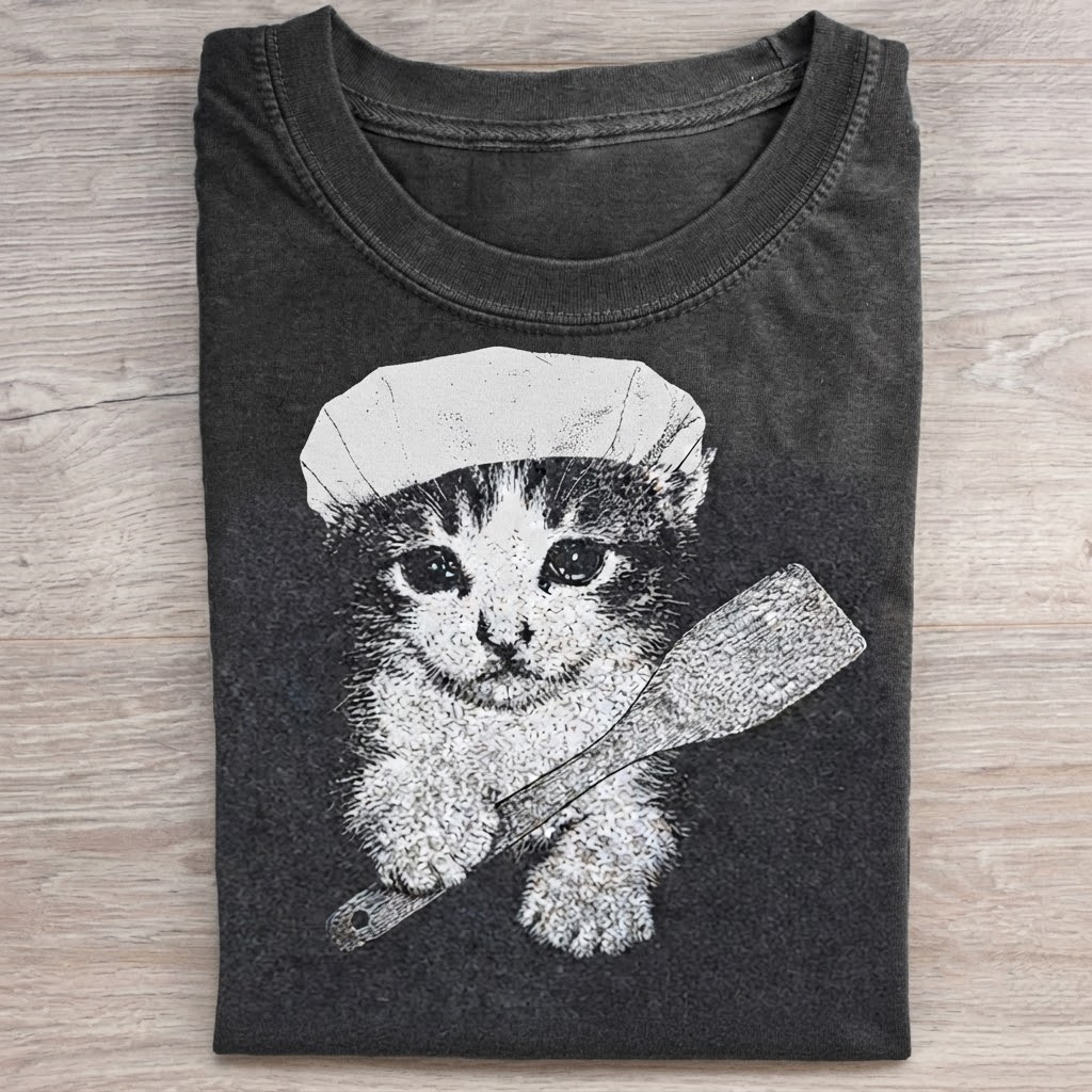 Sad Kitten Chef T-Shirt