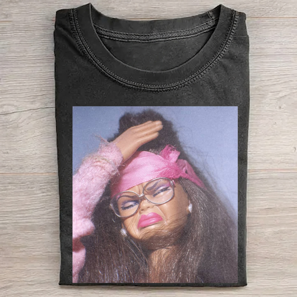 DISGUSTED DOLL GIRL FACE MEME TEE Vintage Washed DTG Graphic Tee | ZalleStudio