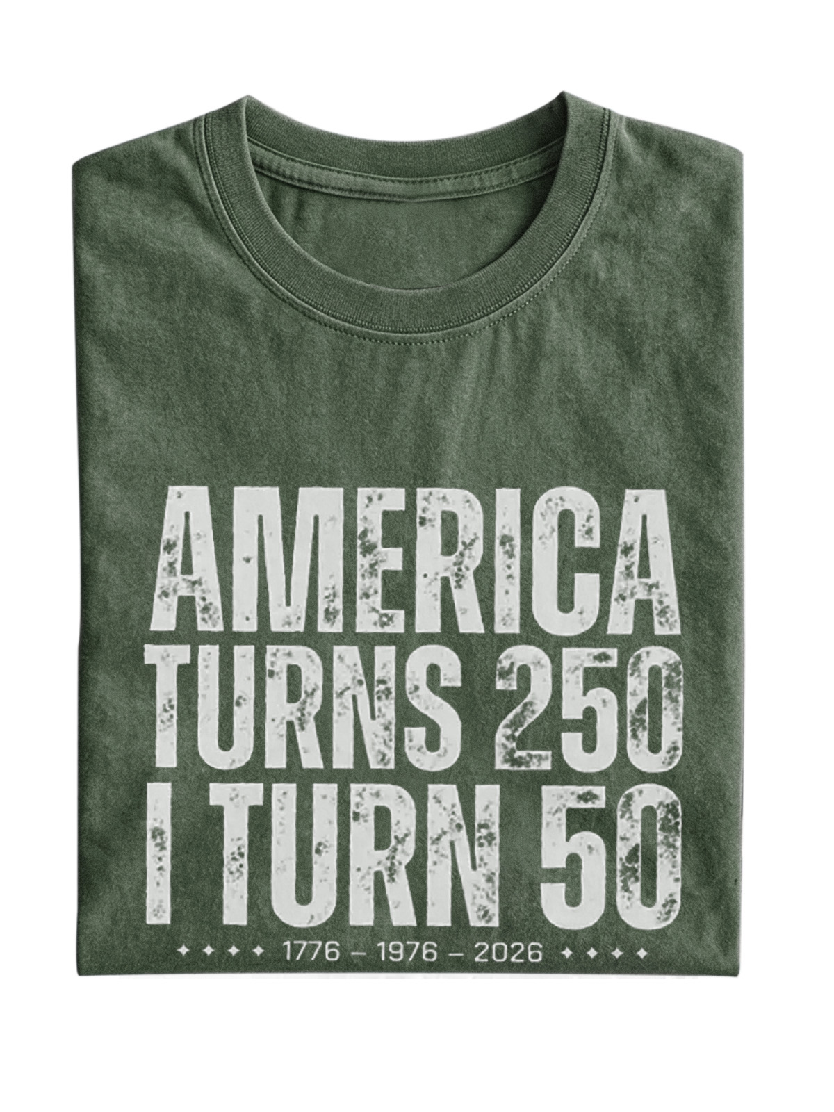 America Turns 250 I Turn 50 Cotton Short-sleeved T-shirt Vintage Washed DTG Graphic Tee | ZalleStudio