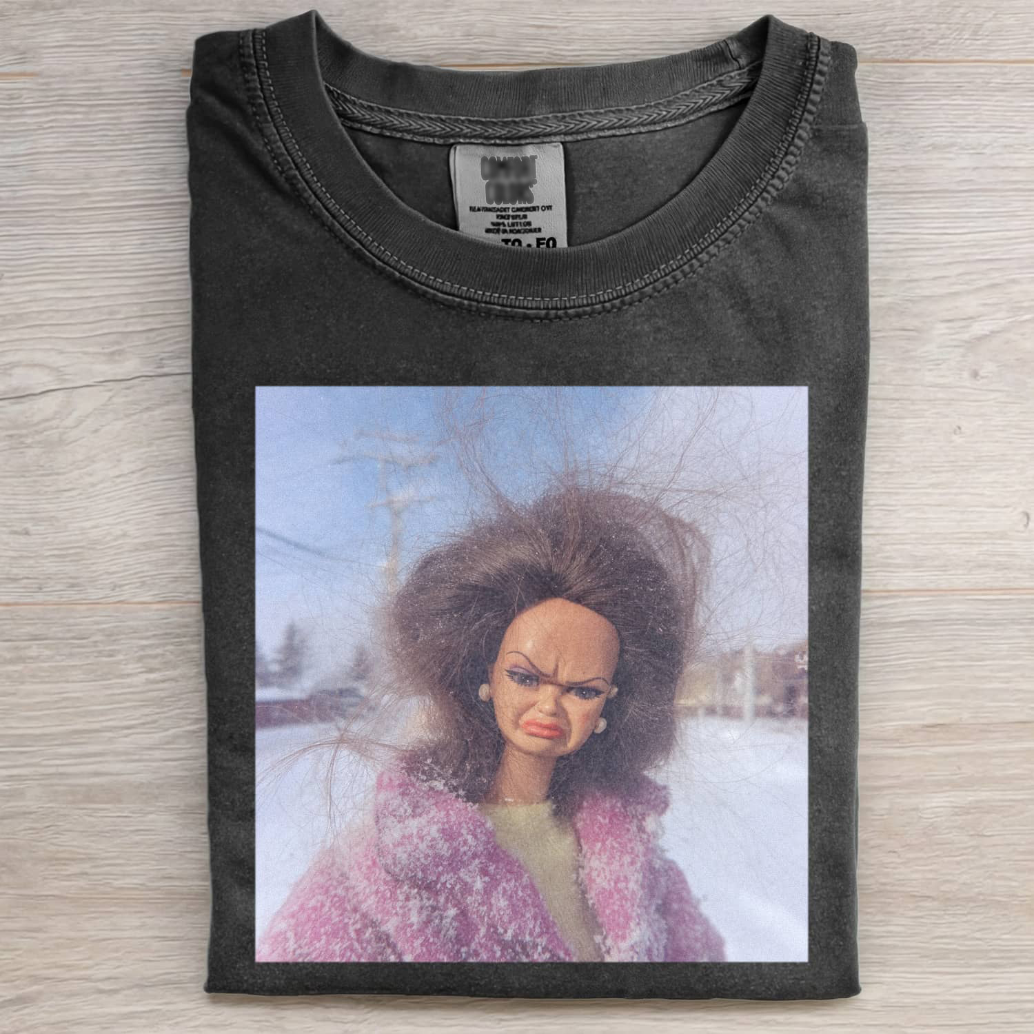 DOLL FACE MEME MOOD ICON TEE Vintage Washed DTG Graphic Tee | ZalleStudio