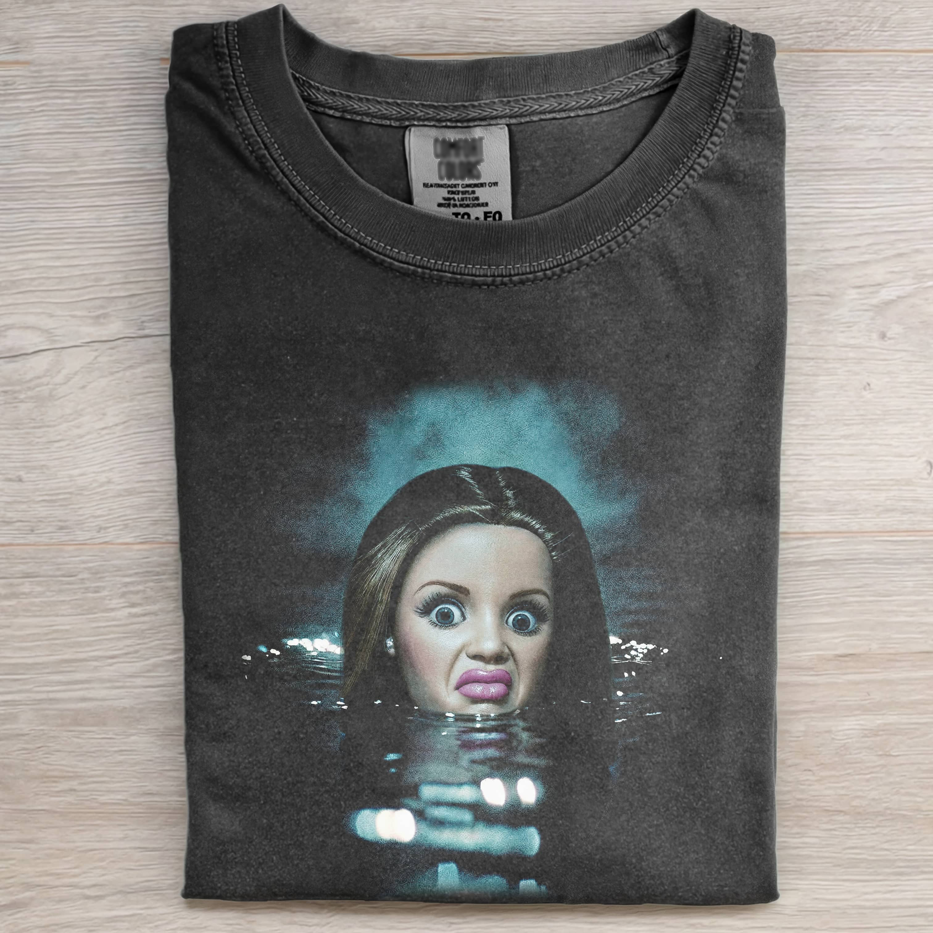 DOLL FACE DARK UNDERWATER TEE Vintage Washed DTG Graphic Tee | ZalleStudio