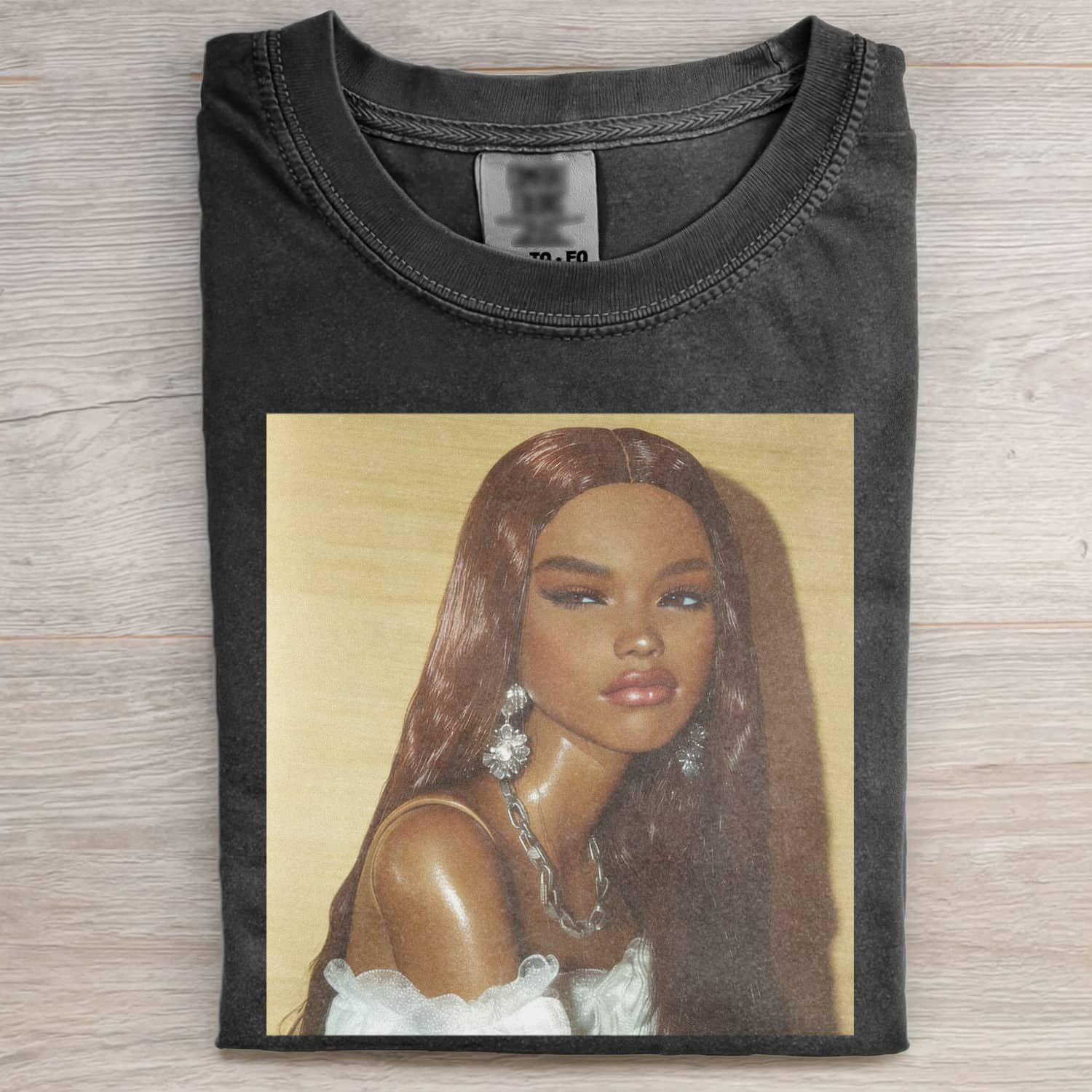 BLACK GIRL DOLL FACE MOOD POV TEE Vintage Washed DTG Graphic Tee | ZalleStudio