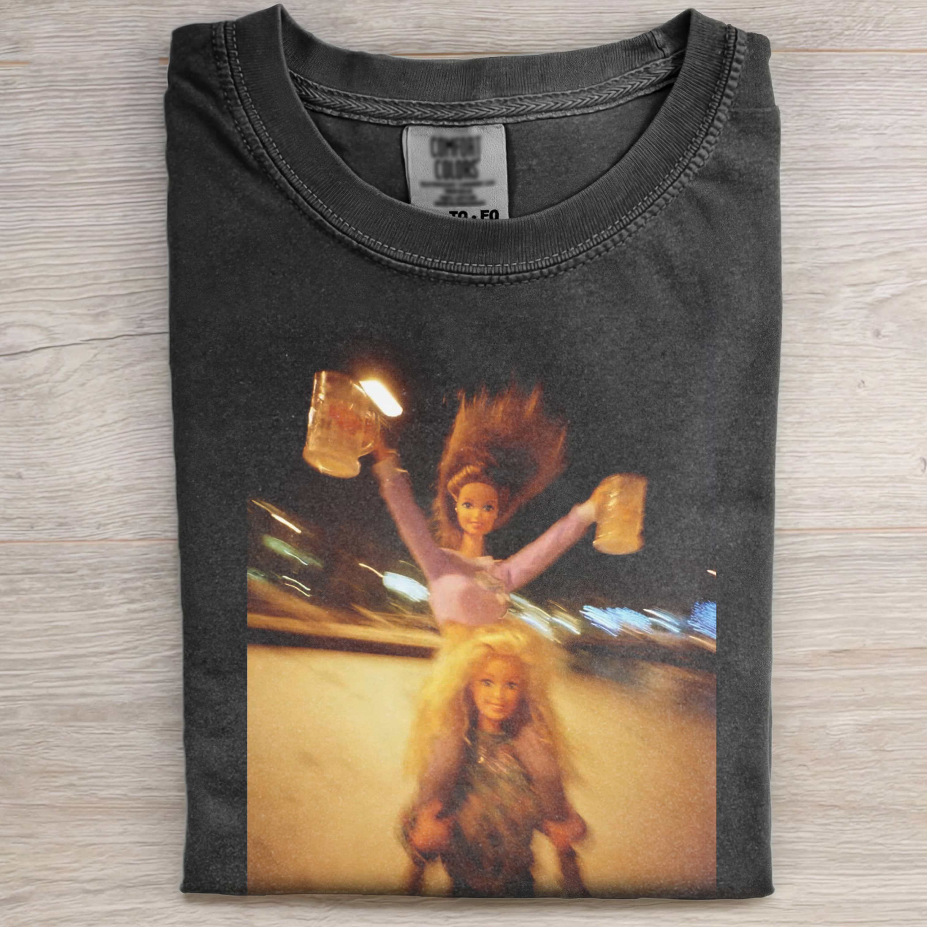 DOLL FACE GRUNGE SKATING TEE Vintage Washed DTG Graphic Tee | ZalleStudio