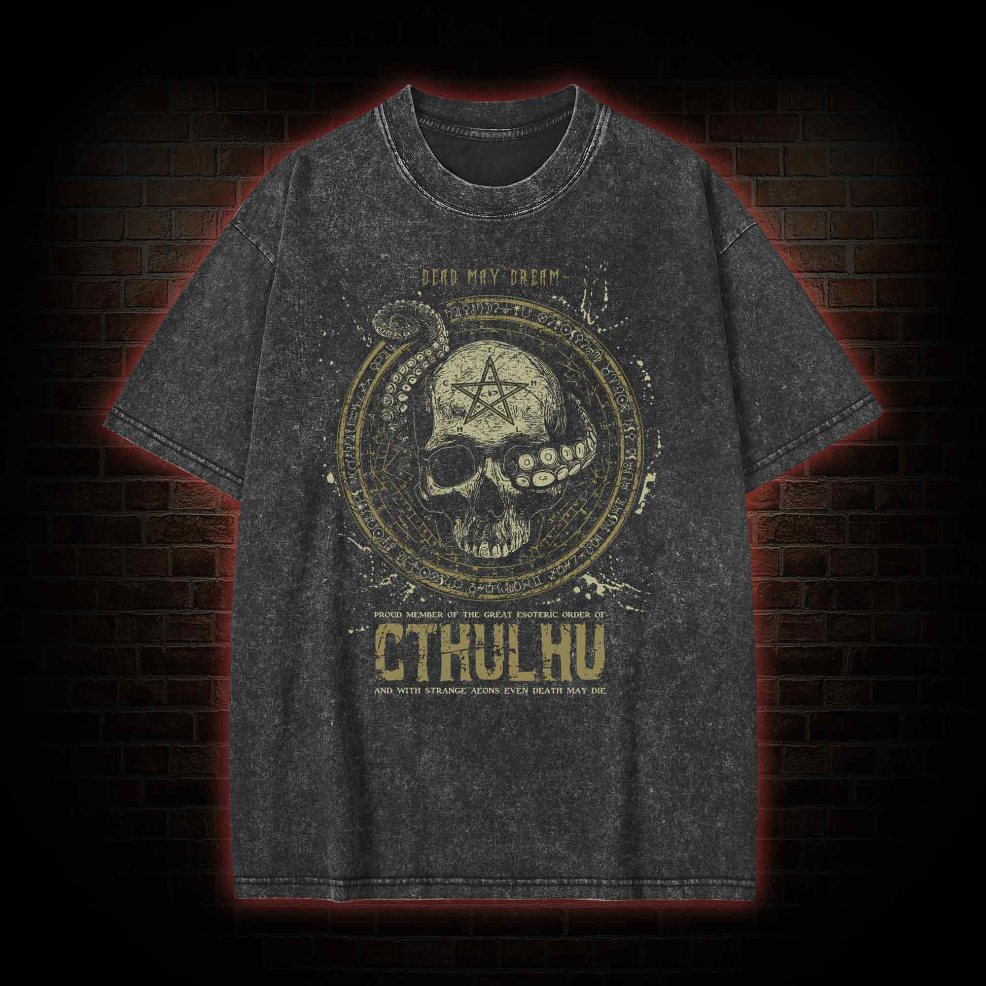 Dead May Dream Call of Cthulhu Washed T-shirt