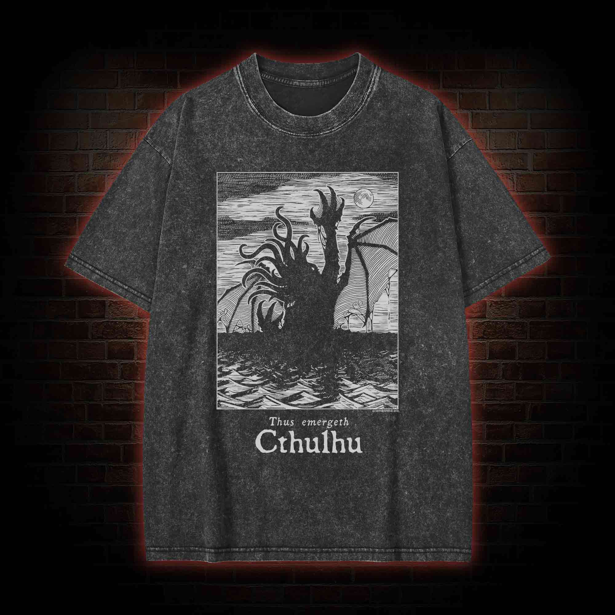 Thus Emergeth Cthulhu Washed T-shirt
