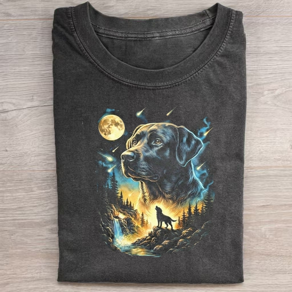 Labrador Howling Moon T-Shirt
