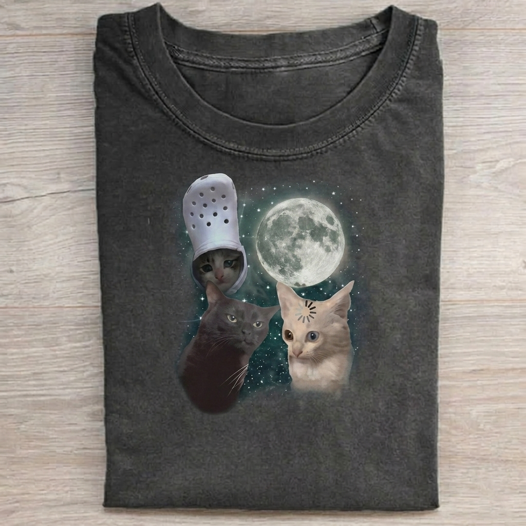 Retro Funny Three Cats  T-shirt