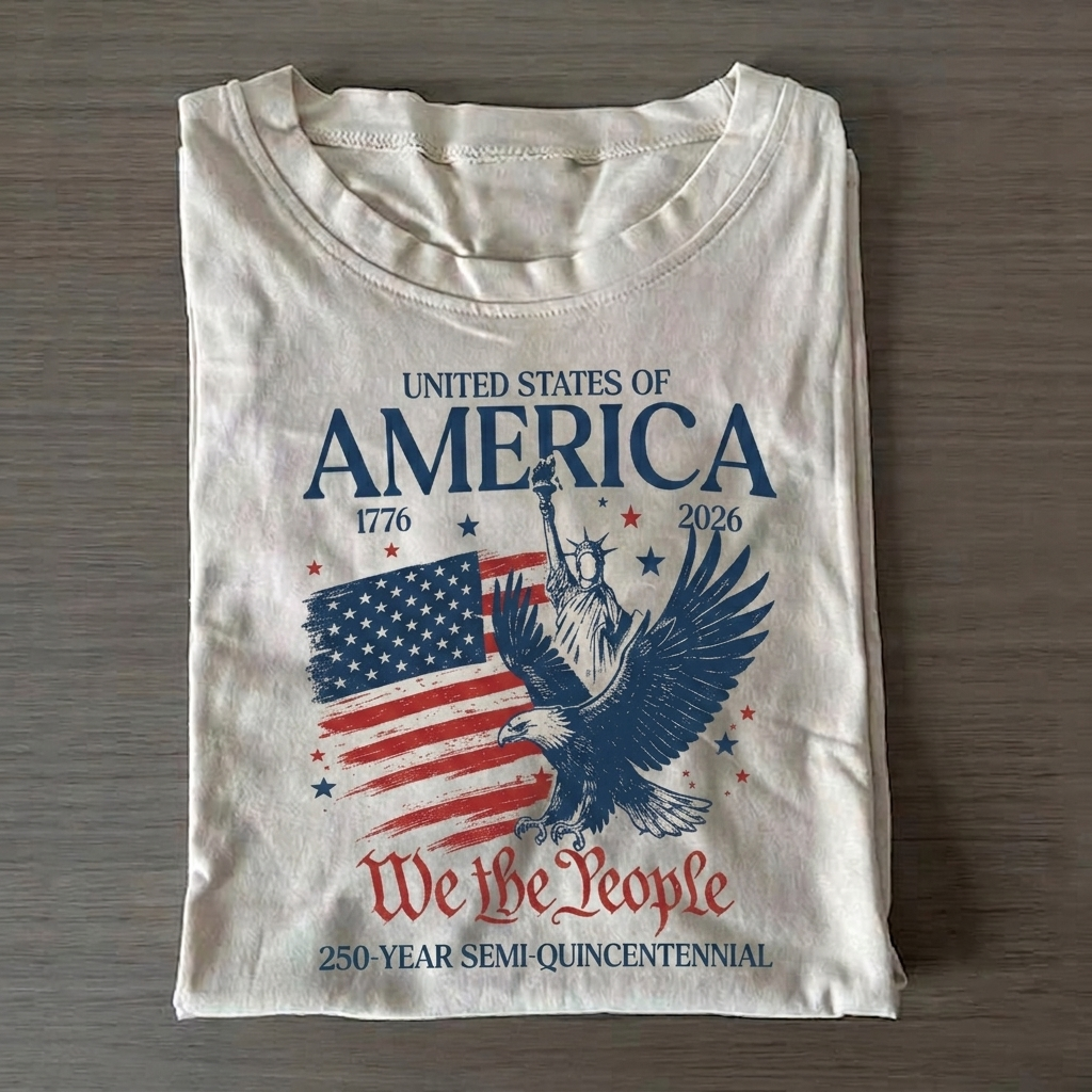 USA 250th Birthday T-Shirt Vintage Washed DTG Graphic Tee | ZalleStudio