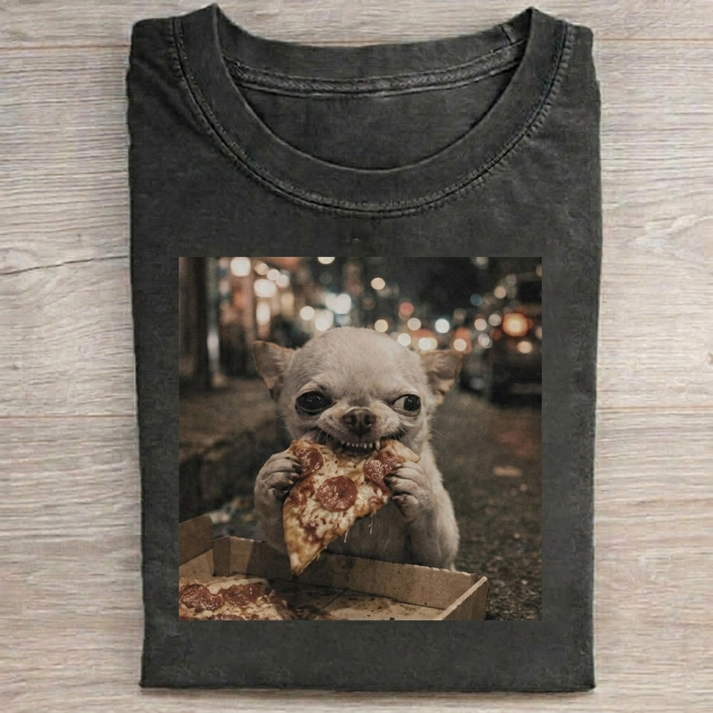 Chihuahua Eating Pizza T-shirt