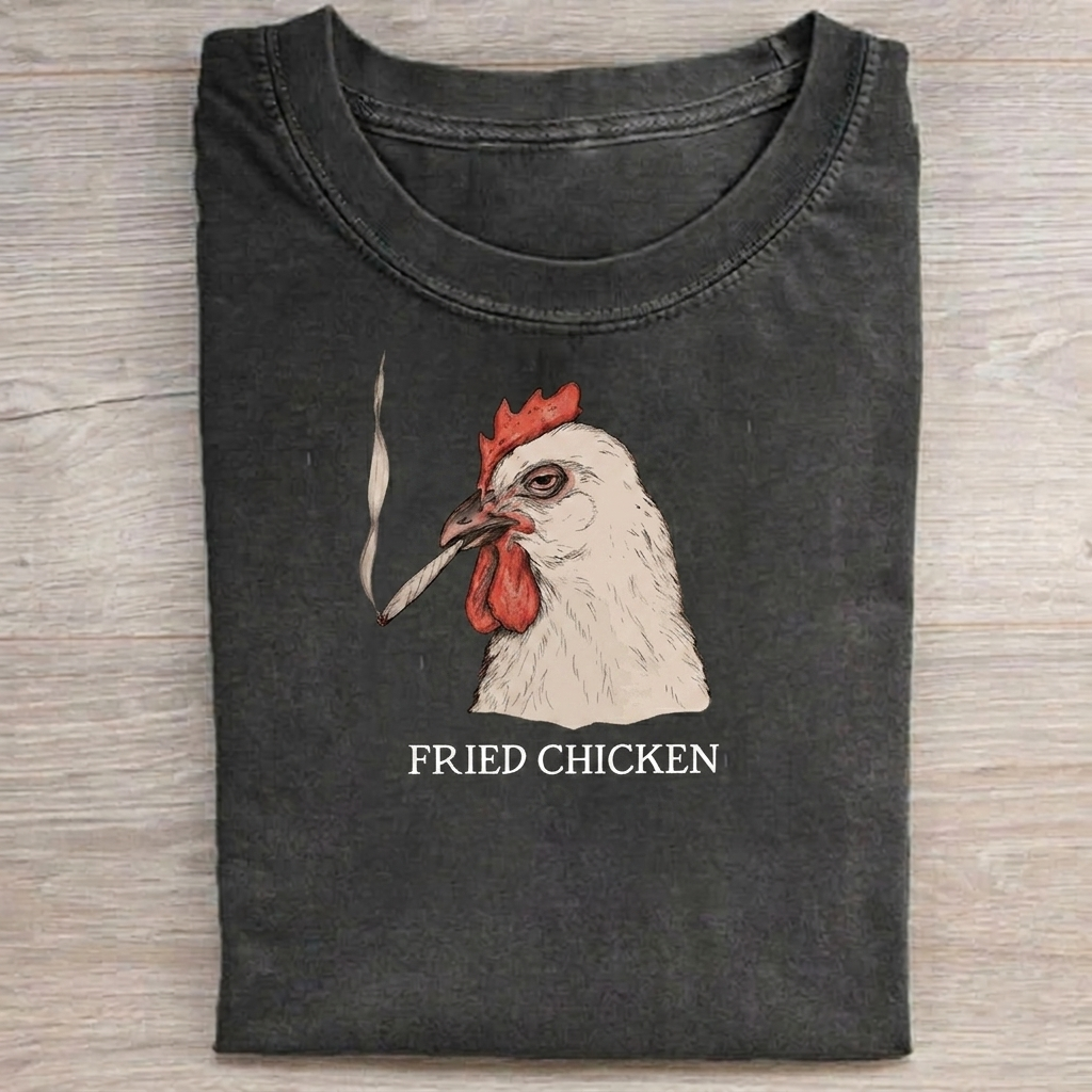Fried Chicken T-shirt Vintage Washed DTG Graphic Tee | ZalleStudio