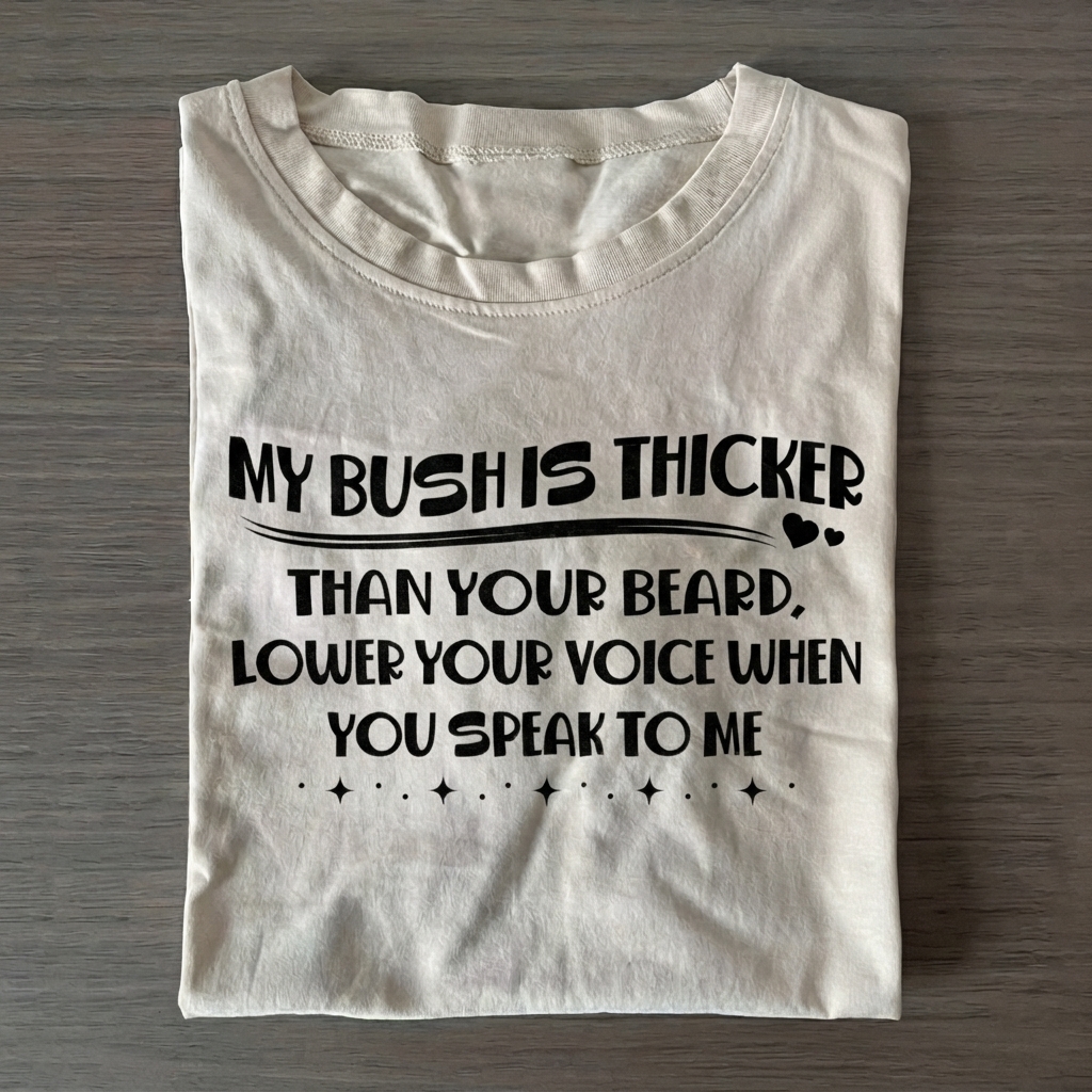 MY BUSHIS THICKER THAN YOUR BEARD... T-shirt